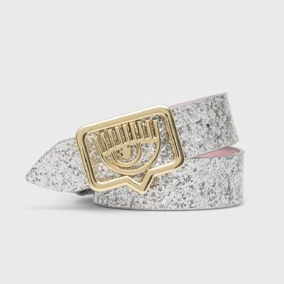 CINTURA BELT GLAZED GLITTER SILVER