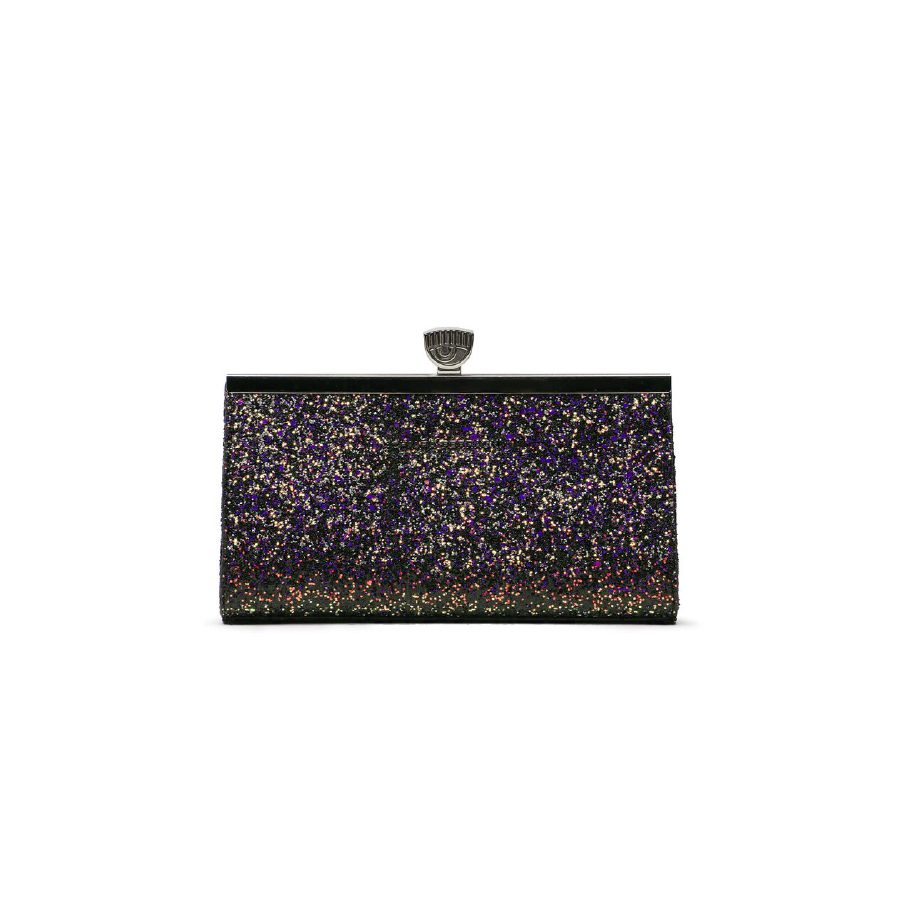 Chiara Ferragni Range C- Frame Eyelike Bag Small Glitter Black