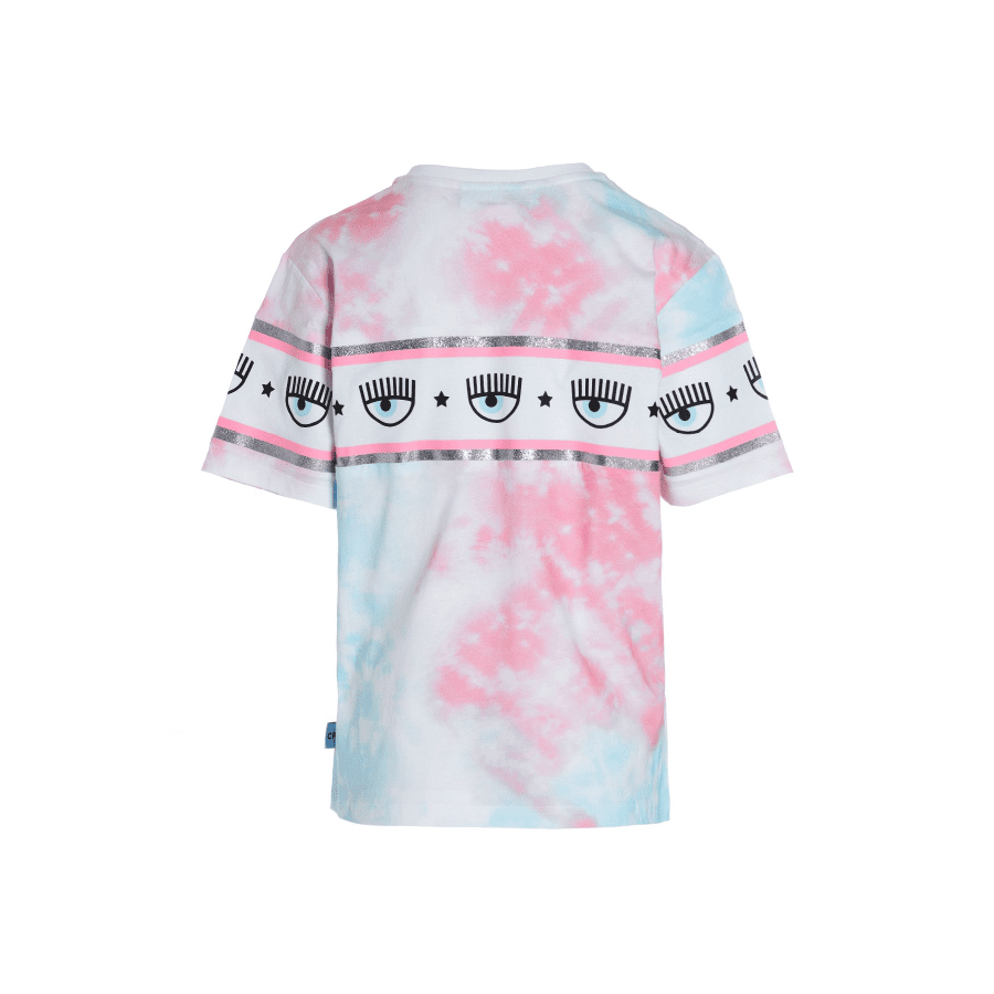 CHIARA FERRAGNI TIE DYE MAXILOGOMANIA T-SHIRT WHITE back view