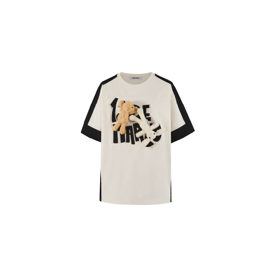 13De Marzo Hook&Loop Logo T-shirt Beige