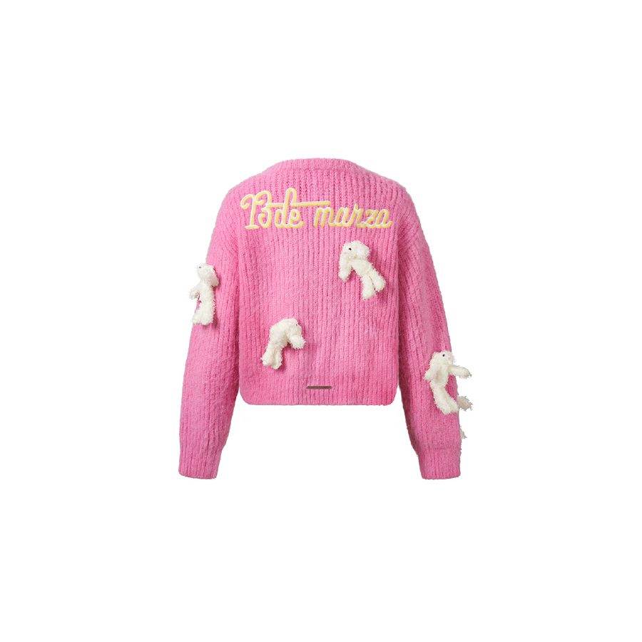 13De Marzo Doozoo Knit Cardigan Pink front view
