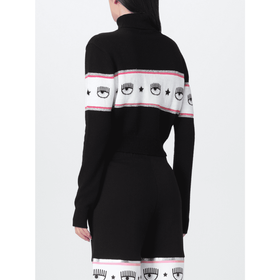 CHIARA FERRAGNI MAXILOGOMANIA KNITWEAR BLACK - Image 4