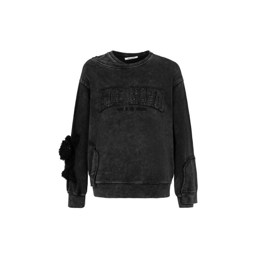 13DE MARZO Doozoo Malposition Washed Sweater Black