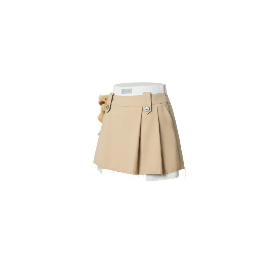 13De Marzo Cargo Pleated Skirt Grey Sand back view