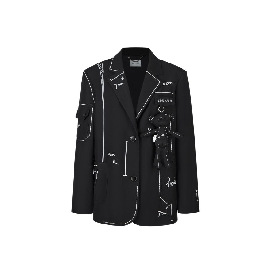 13De Marzo Sketch Line Suit Jacket Black