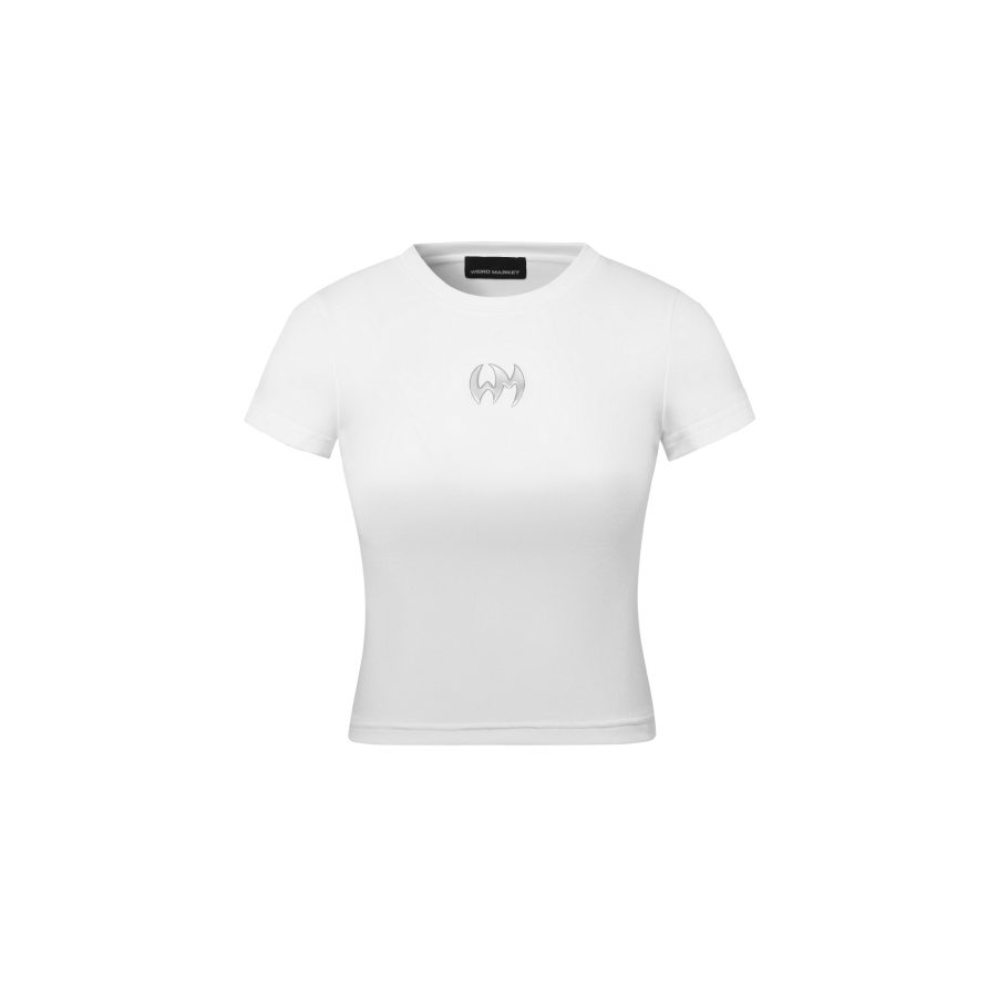 Weird Market Backless Logo Top White
