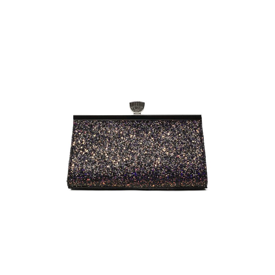 Chiara Ferragni Range C- Frame Eyelike Bag Small Glitter Black front view