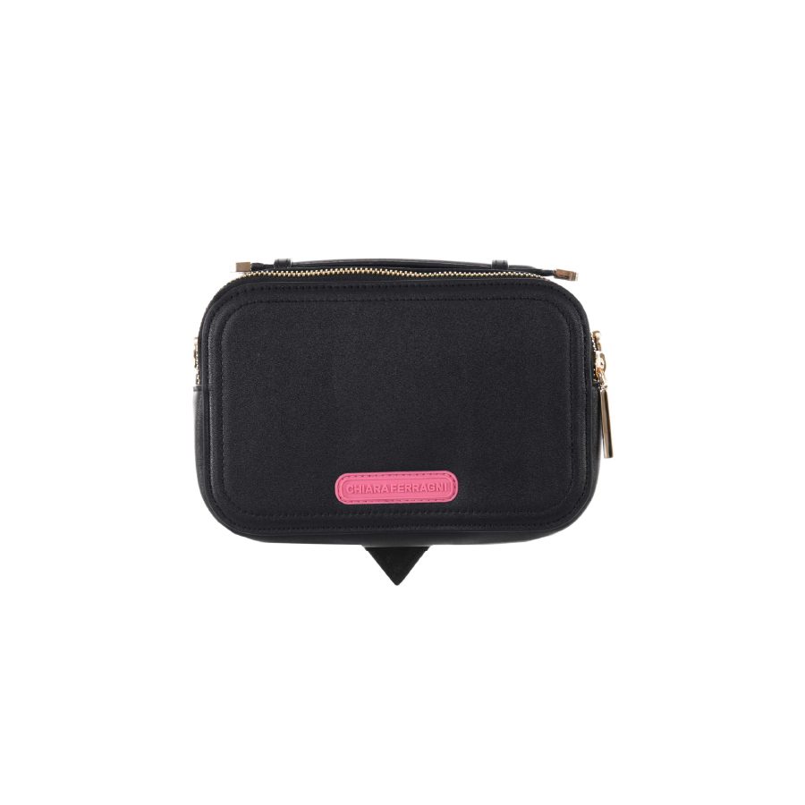 Chiara Ferragni Range A - EyeLike Studded Crossbody Bag Black with Gold back view