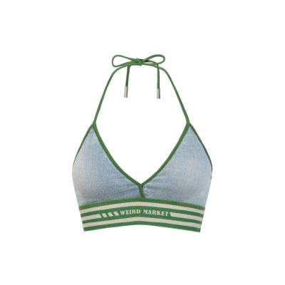 Weird Market Striped Sports Tank Top Blue