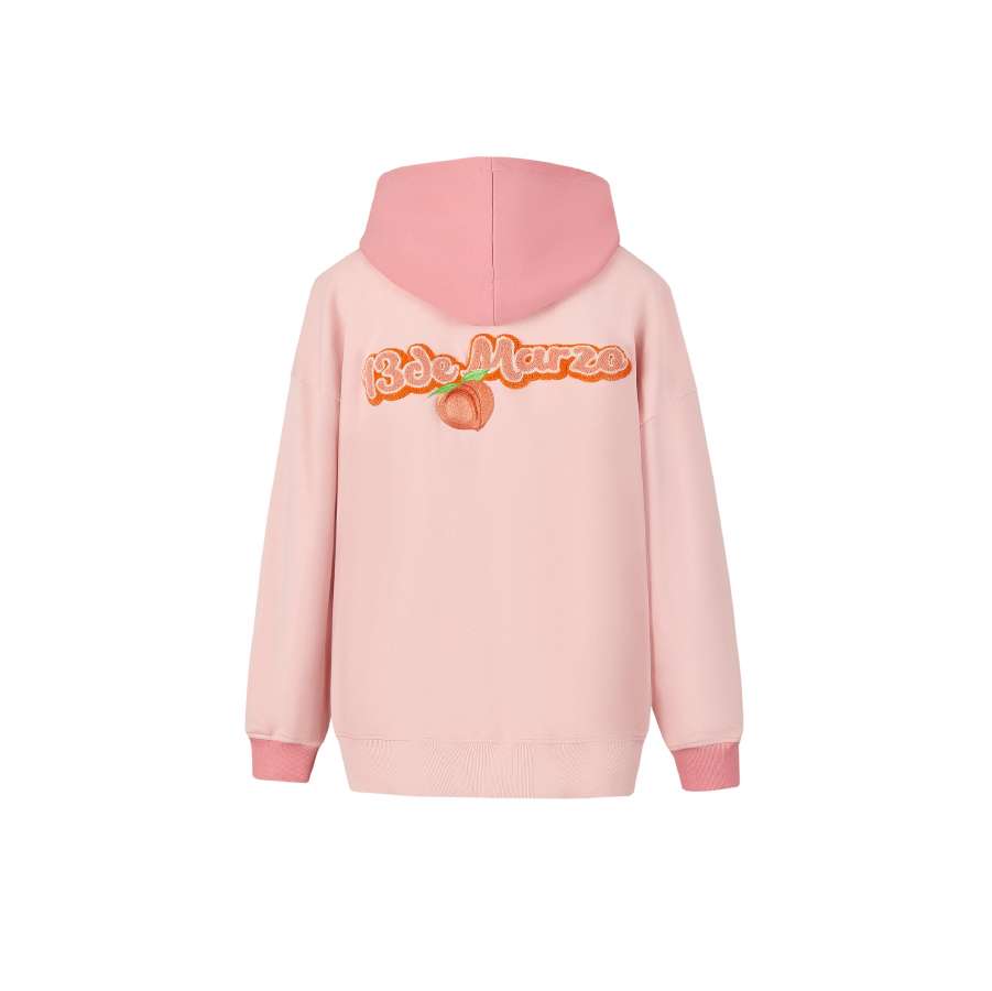 13De Marzo Doozoo Fruit Hoodie Pink fabric detail