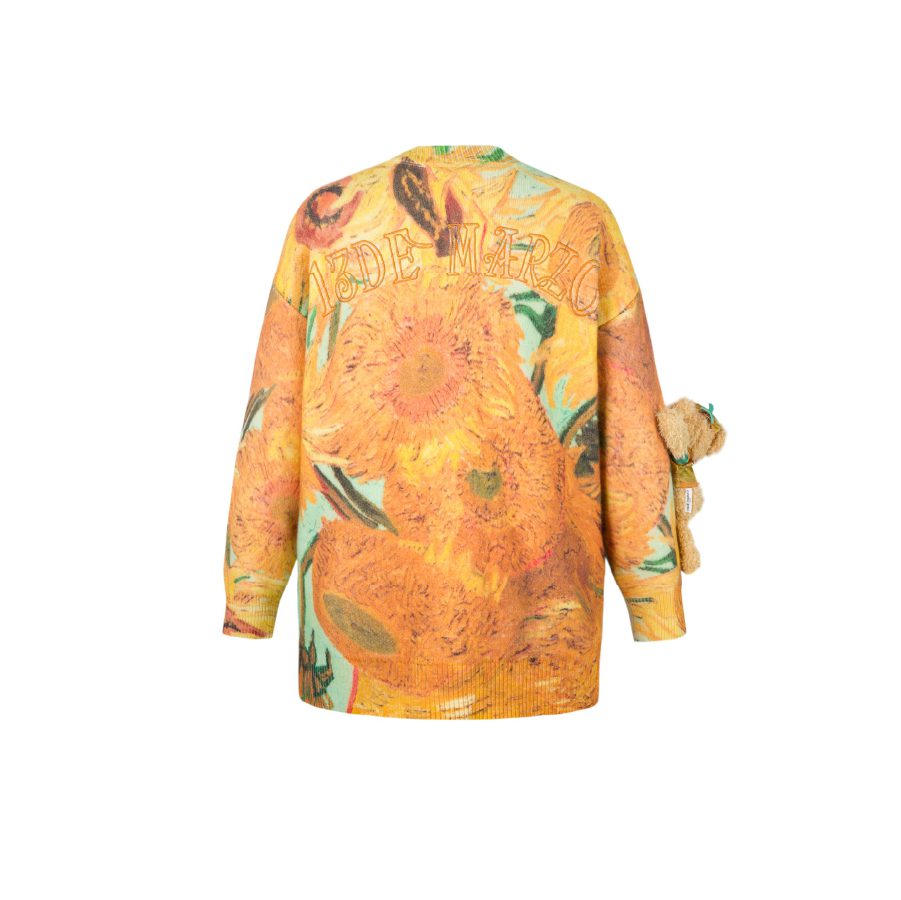 13De Marzo Van Gogh Masterpiece Knit Cardigan Yellow - Image 4