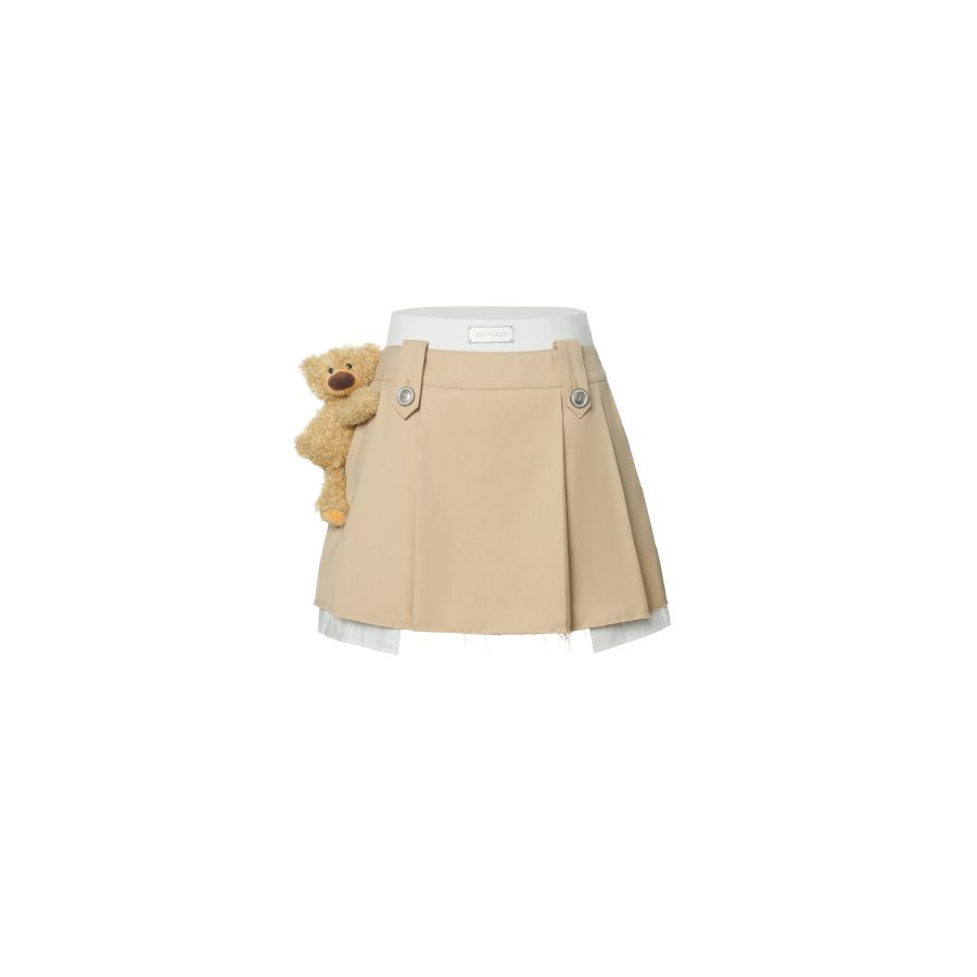 13De Marzo Cargo Pleated Skirt Grey Sand