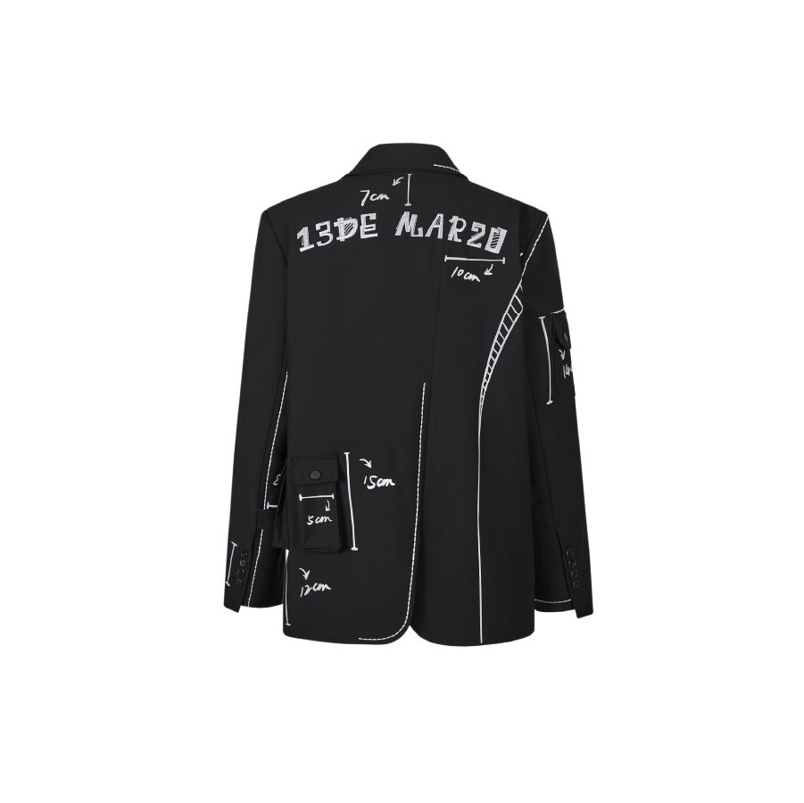 13De Marzo Sketch Line Suit Jacket Black product image 5