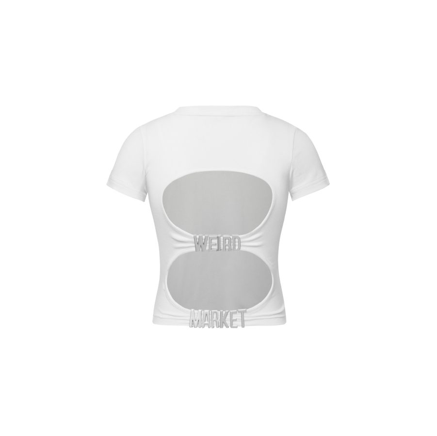 Weird Market Backless Logo Top White front view