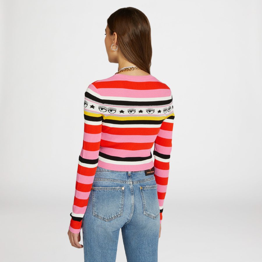 M01 STRIPED LOGOMANIA KNITWEAR back view