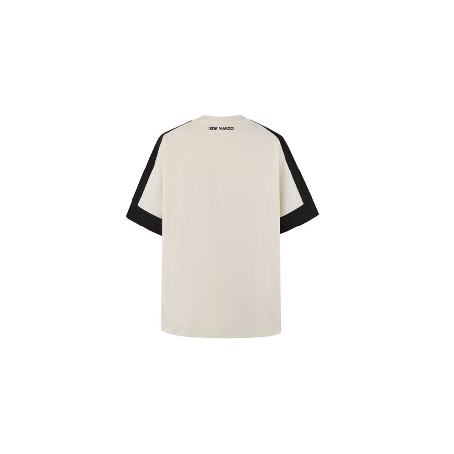 13De Marzo Hook&Loop Logo T-shirt Beige back view