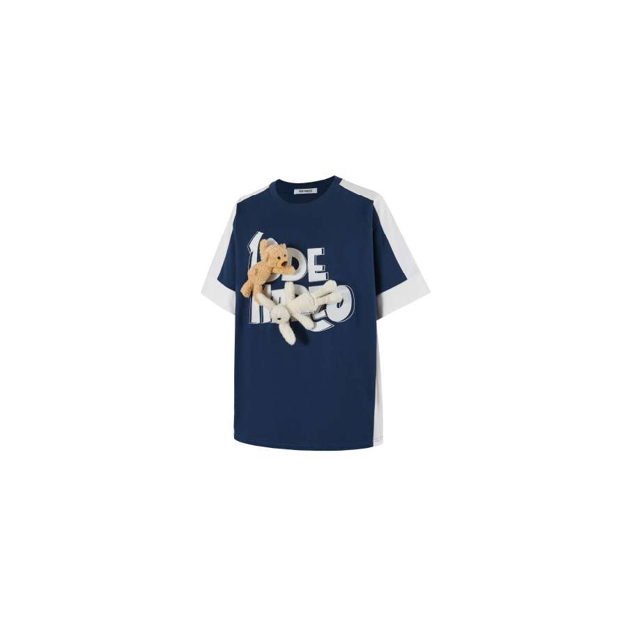 13De Marzo Hook&Loop Logo T-shirt Blue front view