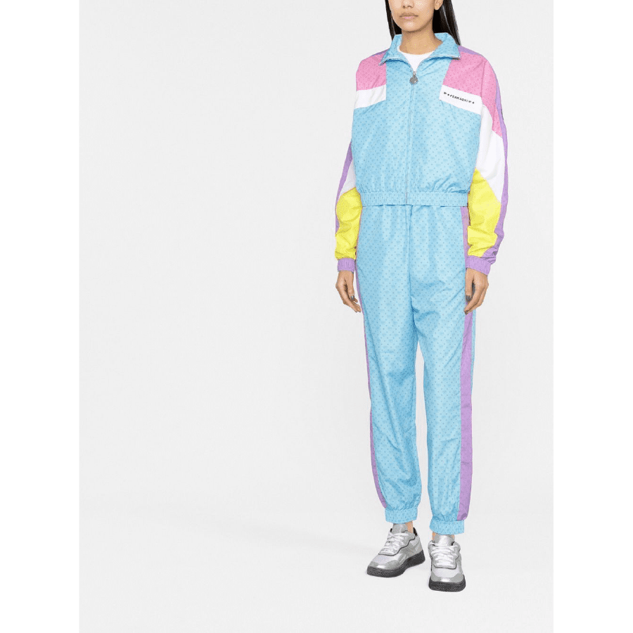 CHIARA FERRAGNI LOGOMANIA PATCHWORK BOMBER JACKET front view