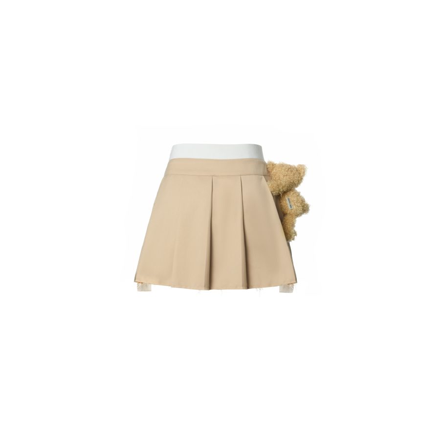 13De Marzo Cargo Pleated Skirt Grey Sand front view