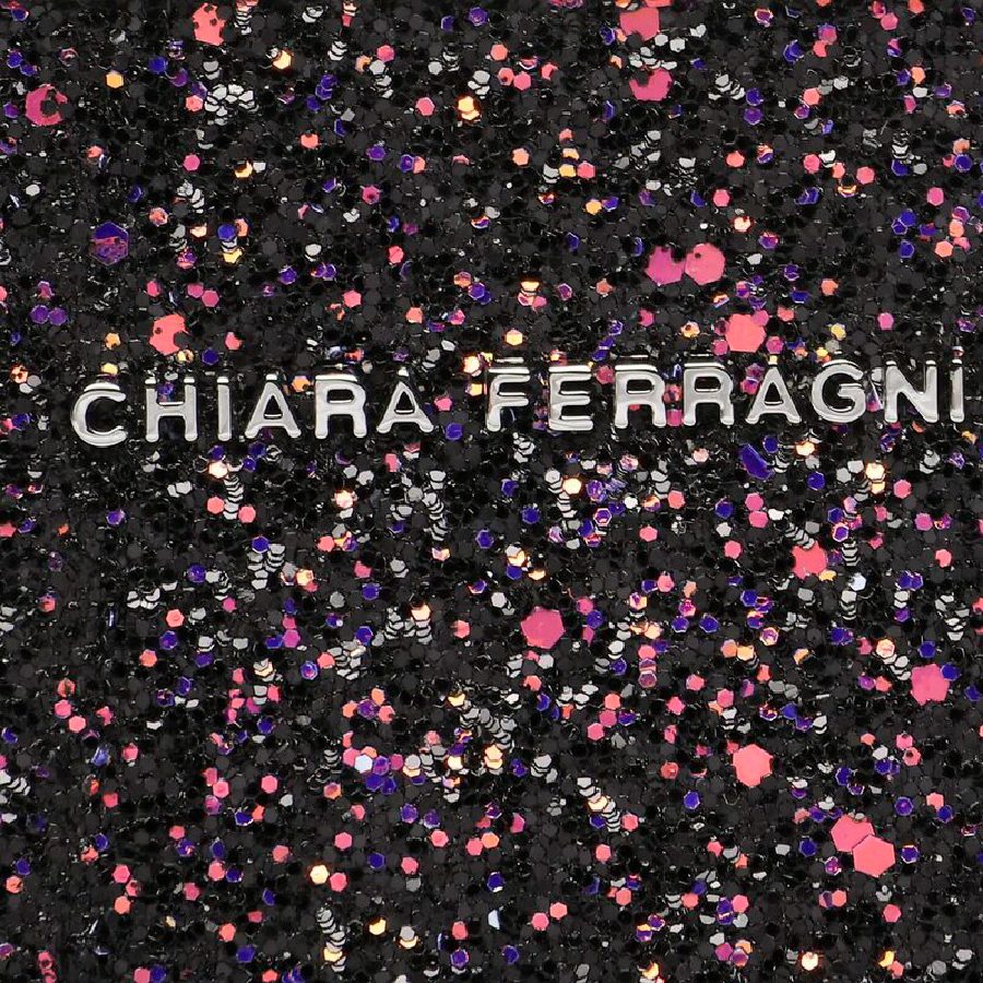 Chiara Ferragni Range C- Frame Eyelike Bag Small Glitter Black detail view