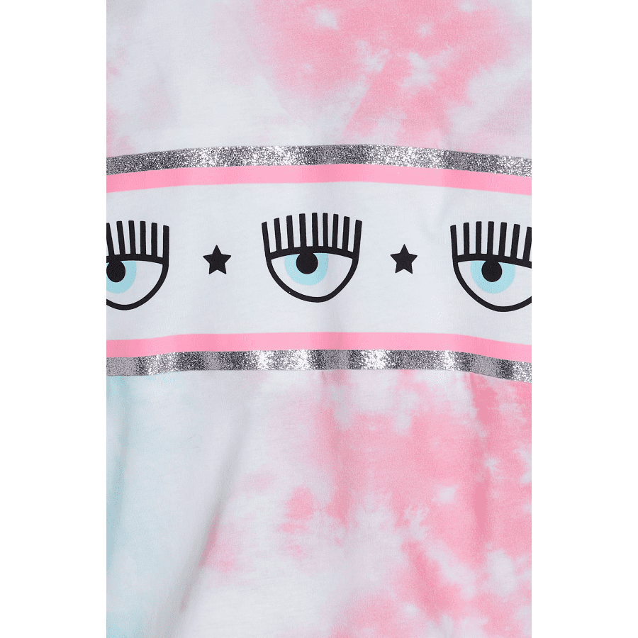 CHIARA FERRAGNI TIE DYE MAXILOGOMANIA T-SHIRT WHITE detail view