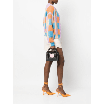 CHIARA FERRAGNI RANGE I EYE TAG LOGO-PLAQUE TOTE BLACK