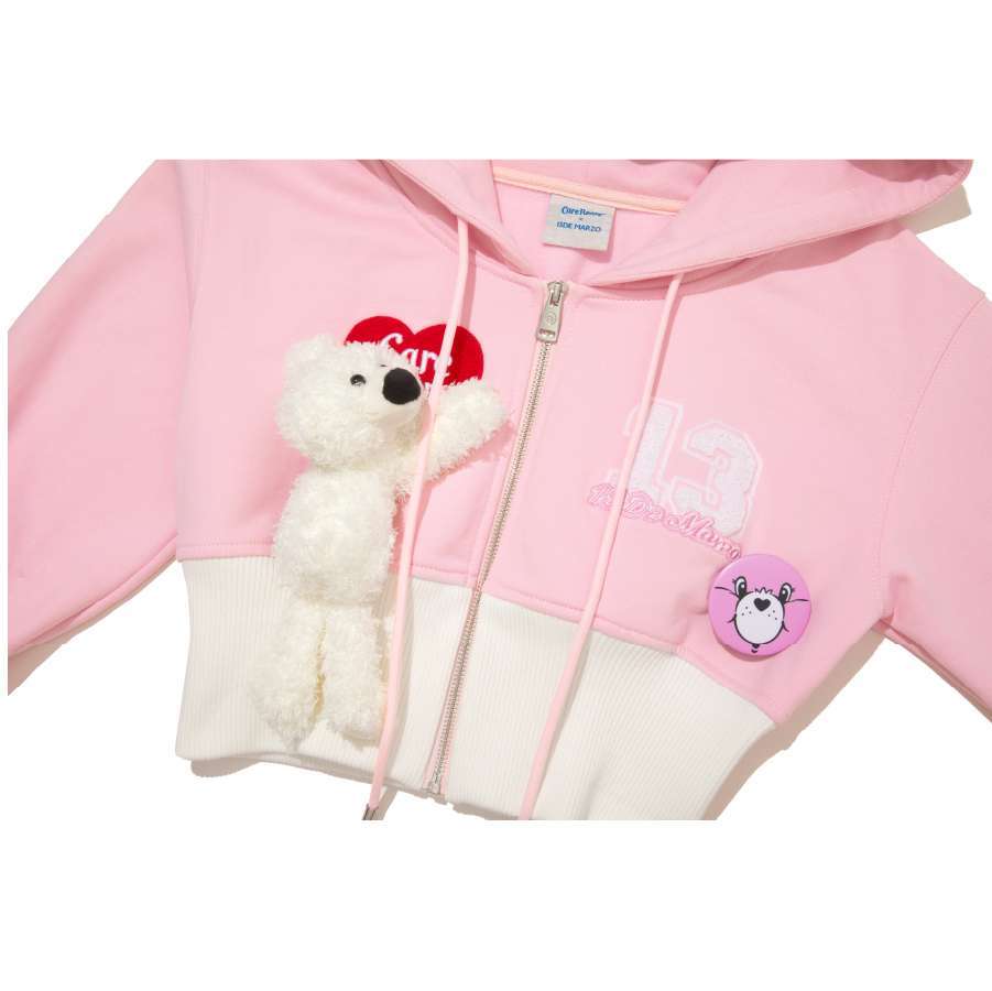 13De Marzo X Care Bears Short Zip Up Hoodie Pink - Image 4