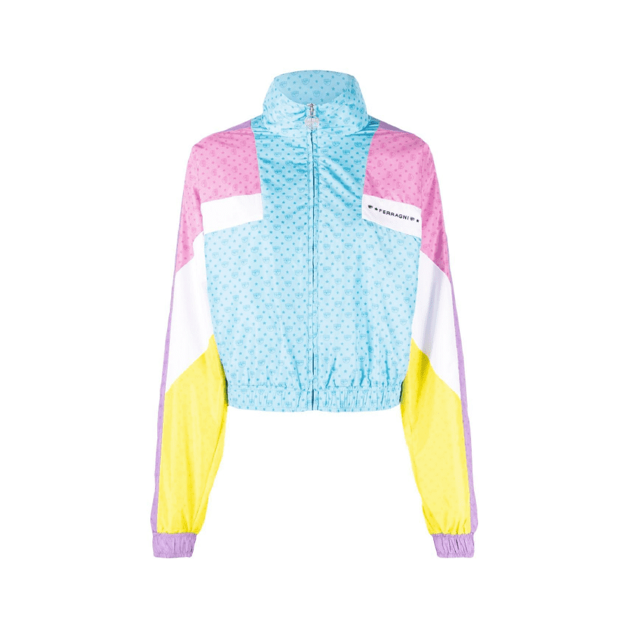 CHIARA FERRAGNI LOGOMANIA PATCHWORK BOMBER JACKET