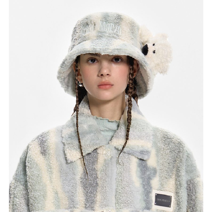 13De Marzo Furry Marble Bucket Hat Metal front view