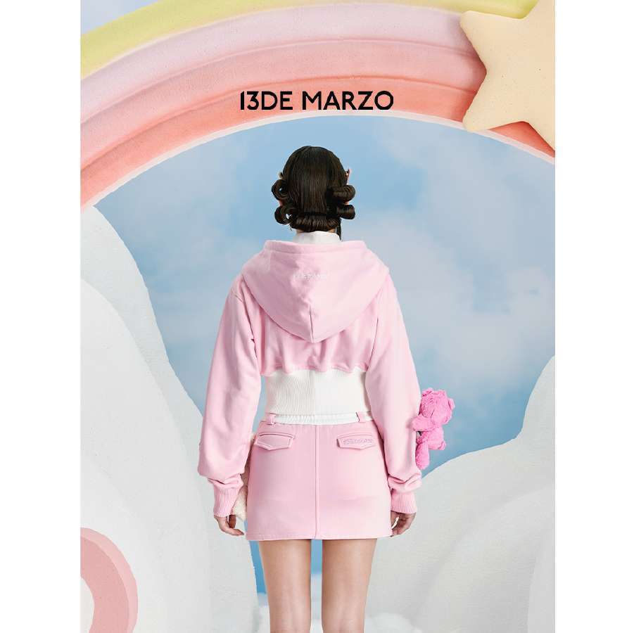 13De Marzo X Care Bears Short Zip Up Hoodie Pink - Image 3