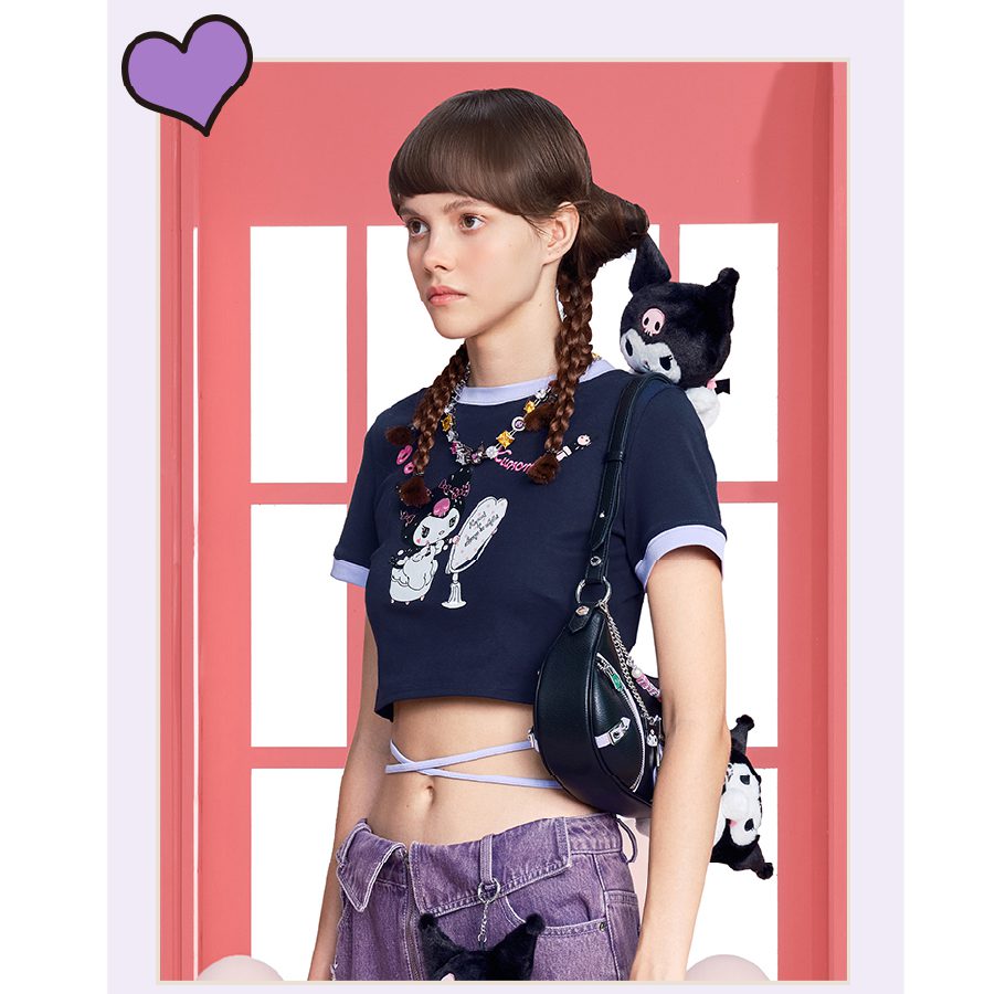 13De Marzo X Kuromi Plush Bear Chain Shoulder Bag back view