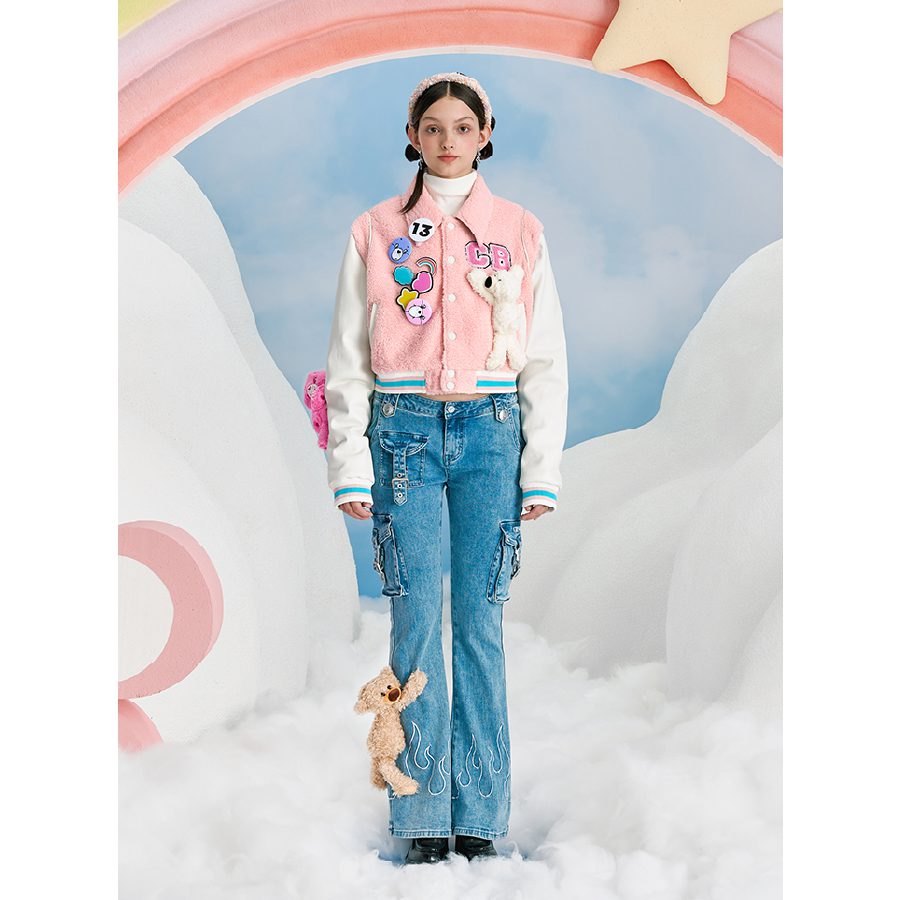 13De Marzo X Care Bears Short Baseball Jacket Pink detail view