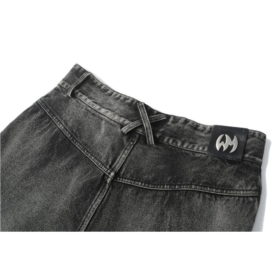 Weird Market Plaid Patch Denim Pants Black product image 6