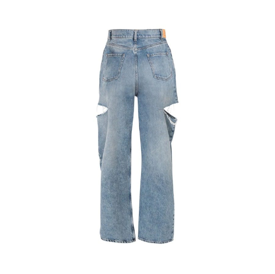Charlie Luciano Knife-Slit Wide Leg Jeans front view
