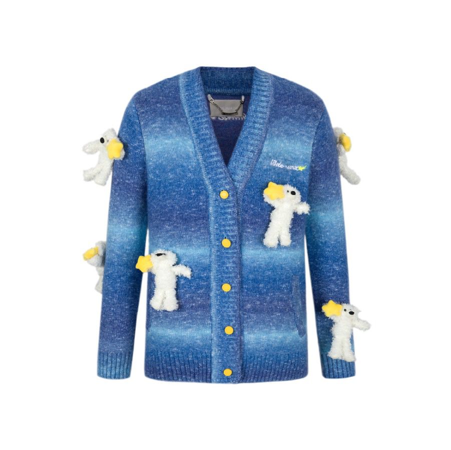 13De Marzo Mini Bears Star Luminous Cardigan Blue