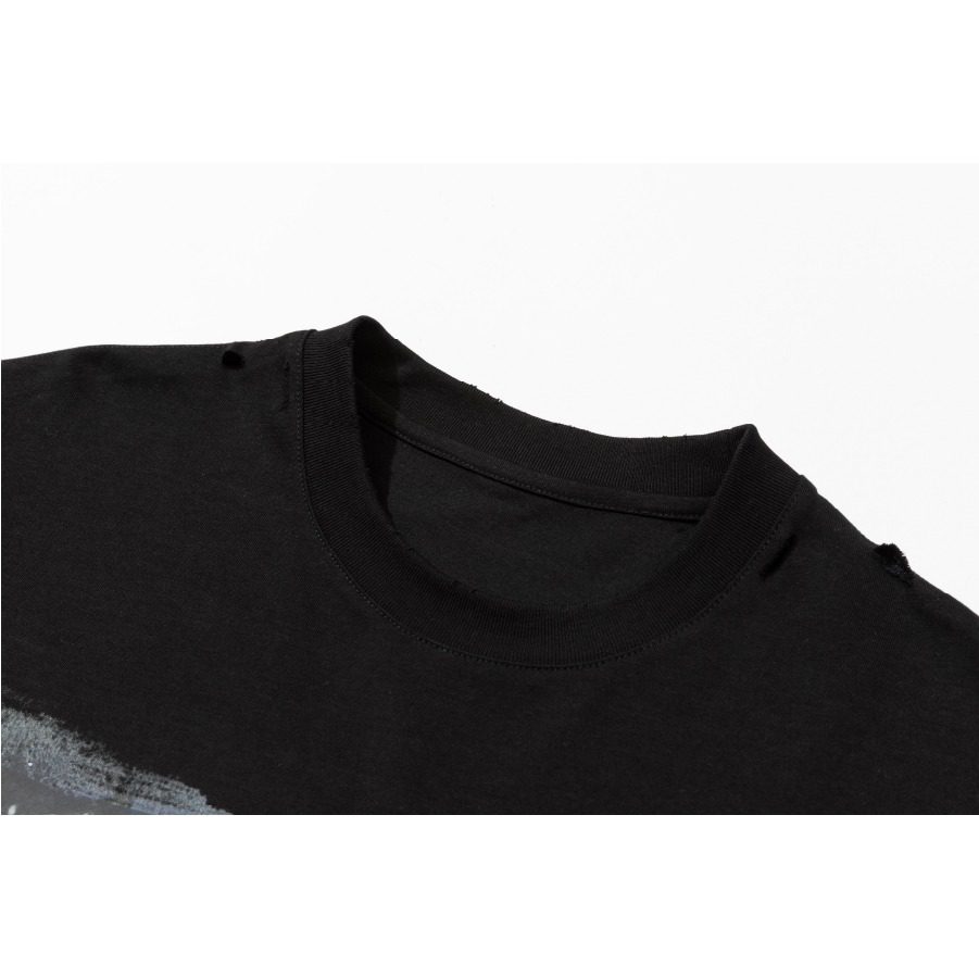 Charlie Luciano Clown Santa Dream Distressed T-Shirt Dark Grey detail view