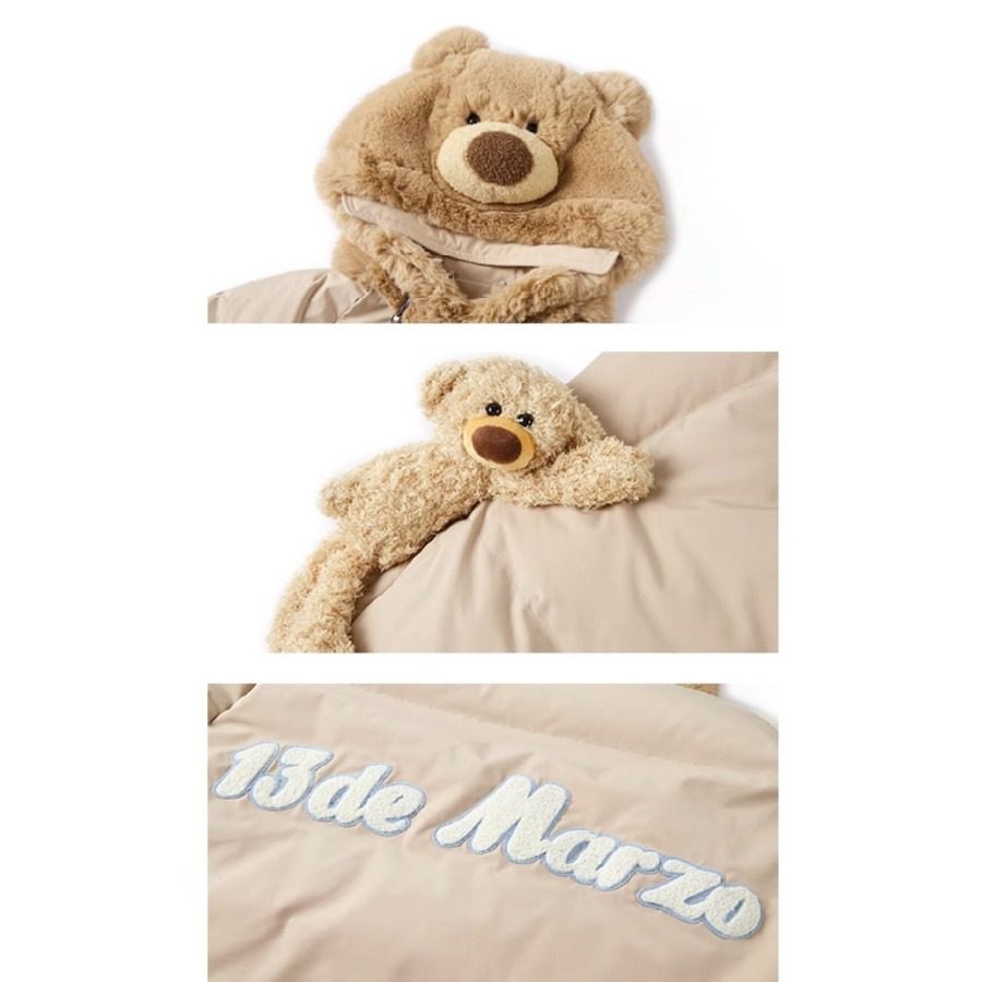 13De Marzo Doozoo Cosplay Bear Down Jacket Khaki detail view