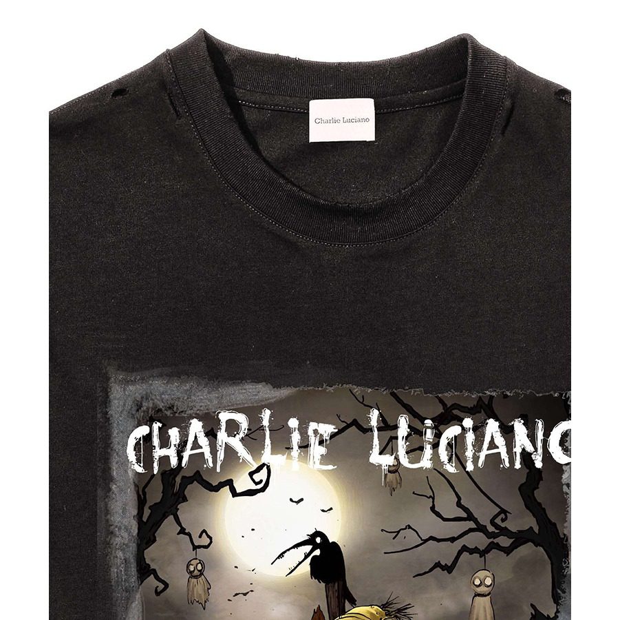 Charlie Luciano Scarecrow Dream Distressed T-Shirt Glow-in-the-Dark Edition Dark Grey product image 5