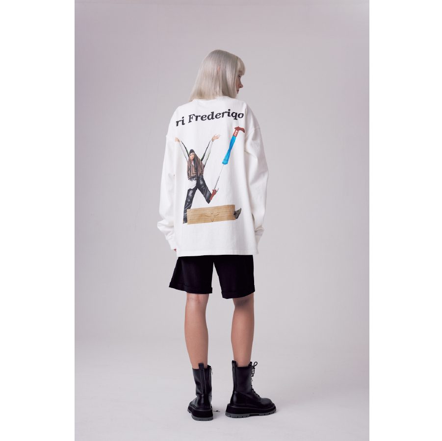 Ori Frederiqo Thin Long Sleeve Tee Pharrell Washed White product image 7