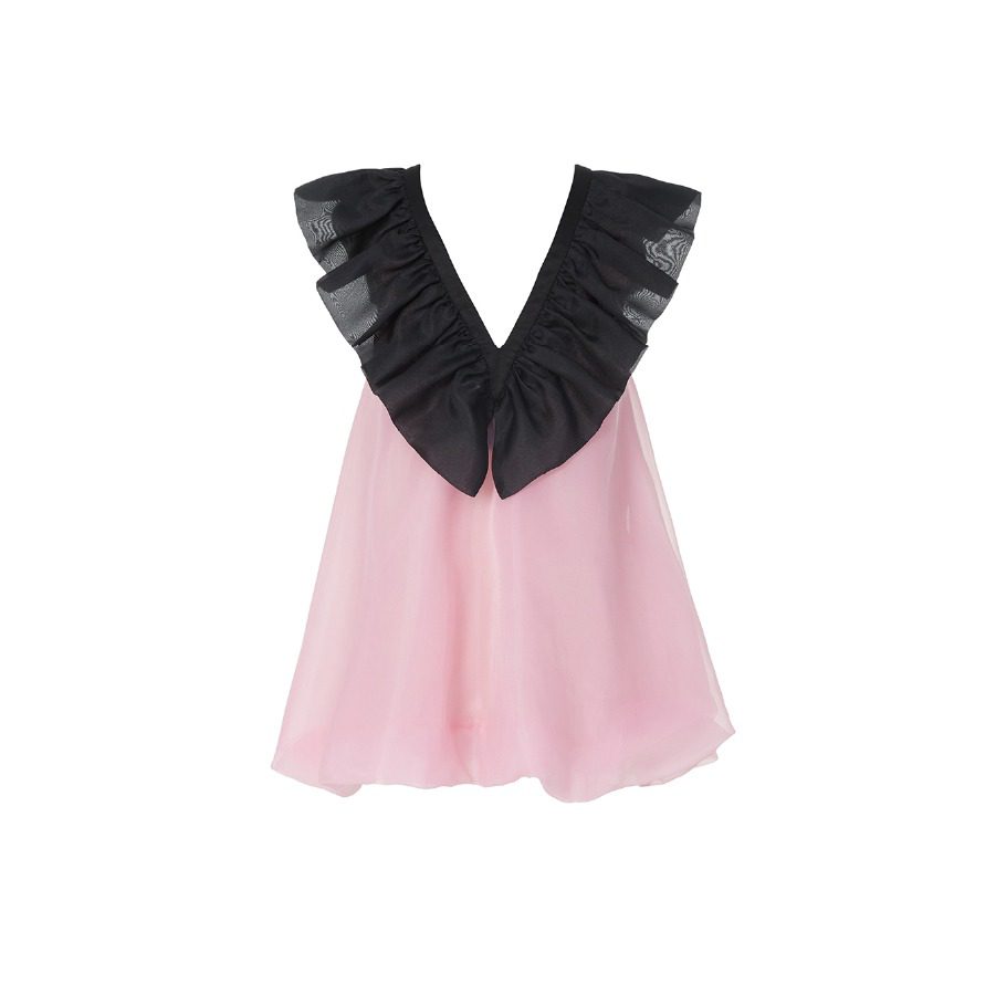 Guo Jingyi Black Ruffle Pink Organza Cloud Dress product image 7