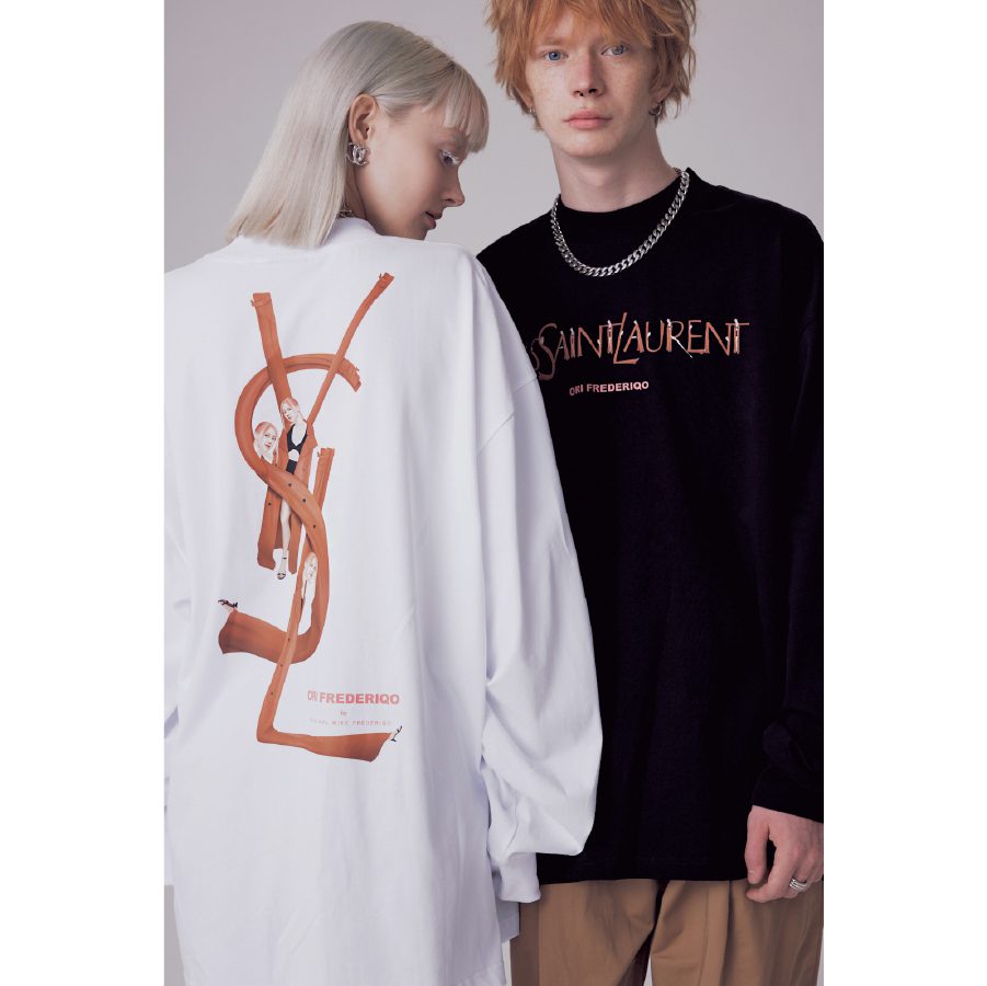 Ori Frederiqo Thin Long Sleeve Tee Rose White front view