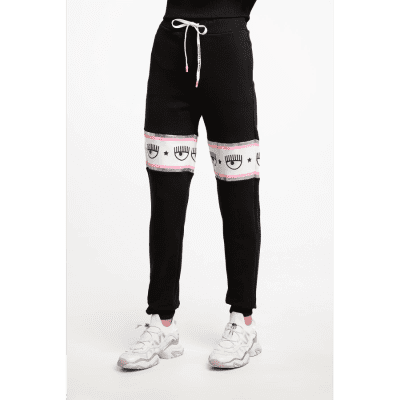 CHIARA FERRAGNI MAXILOGOMANIA TROUSERS BLACK