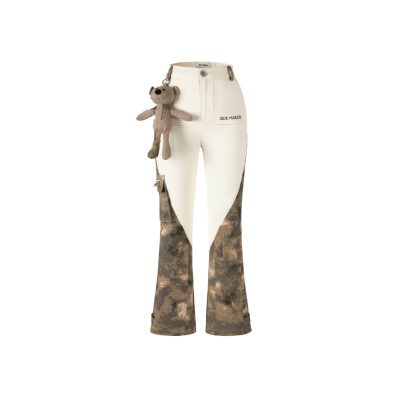 13DE MARZO Bear Camo Patch Trousers Beige
