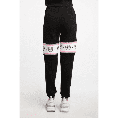 CHIARA FERRAGNI MAXILOGOMANIA TROUSERS BLACK