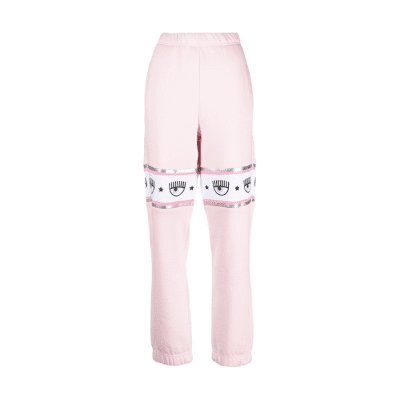 CHIARA FERRAGNI LOGOMANIA-PANEL TRACK PANTS LIGHT PINK