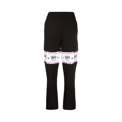 CHIARA FERRAGNI LOGOMANIA-PANEL TRACK PANTS BLACK