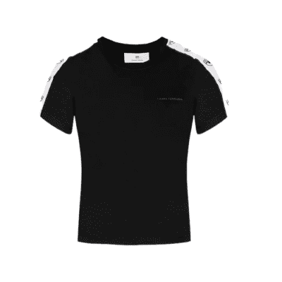 CHIARA FERRAGNI LOGO TAPE T-SHIRT BLACK
