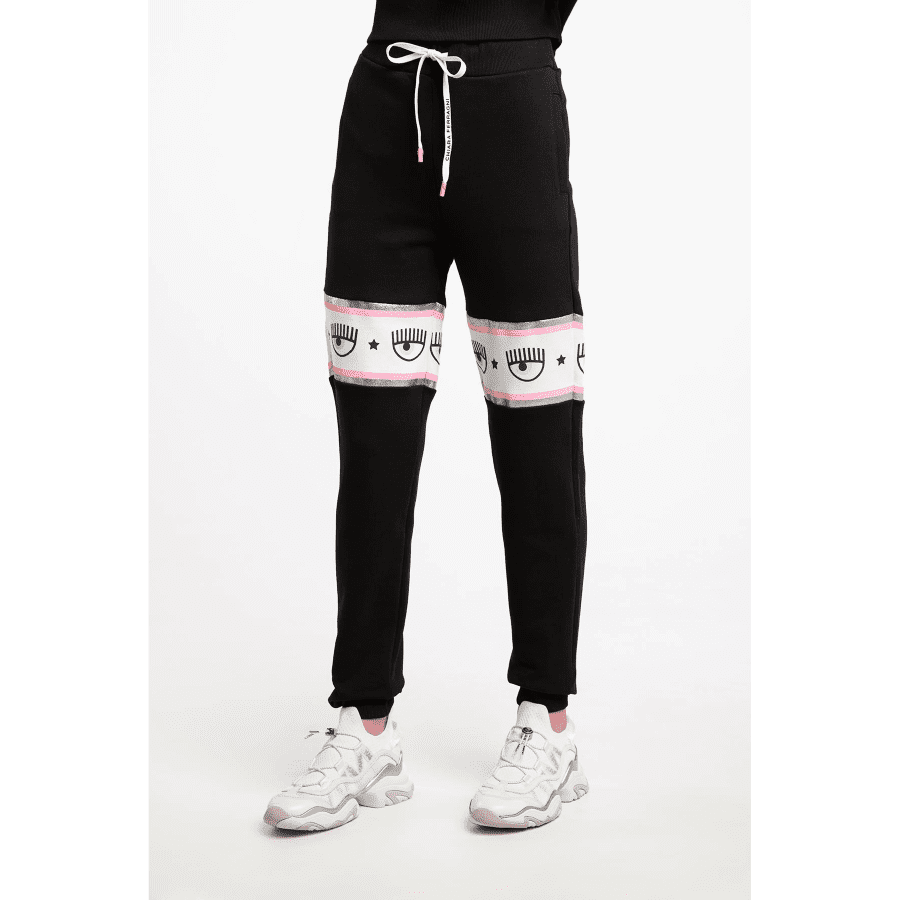 CHIARA FERRAGNI MAXILOGOMANIA TROUSERS BLACK