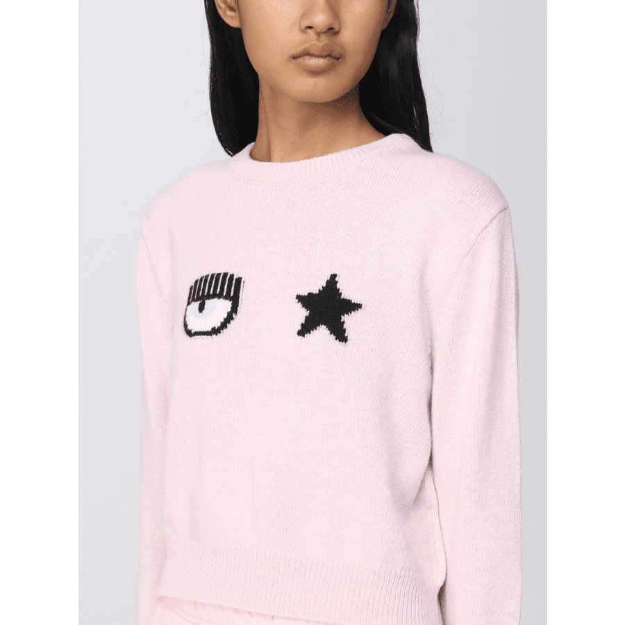 CHIARA FERRAGNI EYESTAR KNITWEAR SWEATER PINK