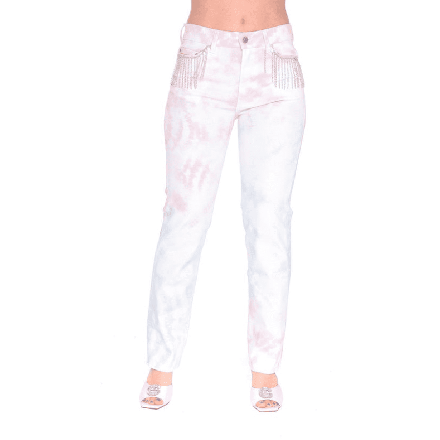 CHIARA FERRAGNI REG TIE DYE TROUSERS WHITE